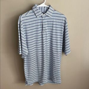 FootJoy polo shirt performance golf collared shirt stripes stretch size Large